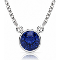 Collar Marseille con Zafiro Redondo 0.75 ct Plata 925