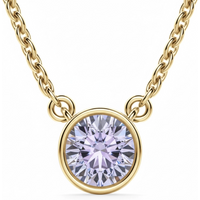 Collar Marseille con Tanzanita Redonda 0.75 ct Plata Chapada Oro Amarillo
