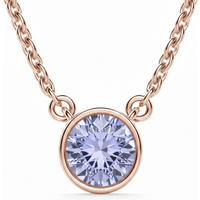 Collar Marseille con Tanzanita Redonda 0.75 ct Plata Chapada Oro Rosa