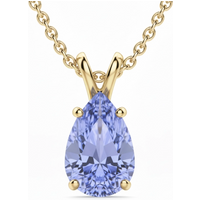 Colgante con Tanzanita Pera 0.75 ct Basket Set Plata Chapada Oro Amarillo