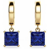 Pendientes Colgantes con Zafiro Princesa 2.00 ct Oro Amarillo 417