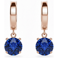 Pendientes Colgantes con Zafiro Redondo 2.00 ct Oro Rosa 417