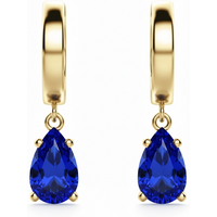 Pendientes Colgantes con Zafiro Pera 2.00 ct Oro Amarillo 585
