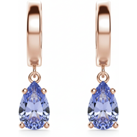 Pendientes Colgantes con Tanzanita Pera 2.00 ct Oro Rosa 585