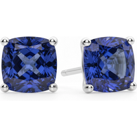 Pendientes de Botón con Zafiro Cojín 0.50 ct Plata 925