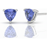 Pendientes de Botón con Tanzanita Trillón 0.50 ct Plata 925