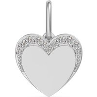 Charm Corazón Acentuado Diamante de Laboratorio Oro Blanco 417