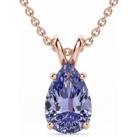 Colgante con Tanzanita Pera 0.75 ct Basket Set Plata Chapada Oro Rosa