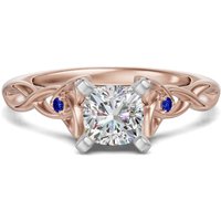 Anillo de Compromiso Corte Cojín 0.75 ct Celtic Knot - Zafiro - Diamante de Laboratorio Oro Rosa 585 (14K)