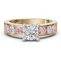Anillo de Compromiso Diamond Diva Corte Cojín 3.00 Quilates - Rose - Diamante de Laboratorio Oro Amarillo 585 (14K)