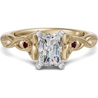 Anillo de Compromiso Corte Radiante 2.00 ct Celtic Knot - Rubí - Diamante de Laboratorio Oro Amarillo 585 (14K)
