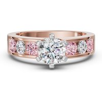 Anillo de Compromiso Diamond Diva Corte Redondo 3.00 Quilates - Rose - Diamante de Laboratorio Oro Rosa 585 (14K)