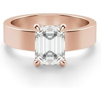 Anillo de Compromiso Audaz Basket Set Corte Esmeralda 1.75 ct Diamante de Laboratorio Oro Rosa 585