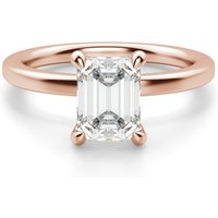 Anillo de Compromiso Arezzo Clásico Corte Esmeralda 0.50 ct Diamante de Laboratorio Oro Rosa 585