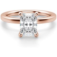 Anillo de Compromiso Arezzo Clásico Corte Radiante 2.50 ct Diamante de Laboratorio Oro Rosa 585