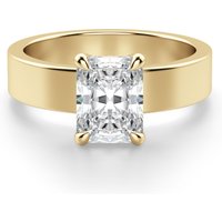Anillo de Compromiso Audaz Basket Set Corte Radiante 1.50 ct Diamante de Laboratorio Oro Amarillo 585