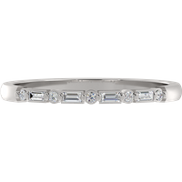 Alianza de Boda Petite Prong 1.30 MM con diamante de laboratorio Oro Blanco 417 (10K)