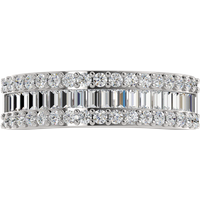Alianza de Boda Channel & Prong Mix con diamante de laboratorio Oro Blanco 417 (10K)
