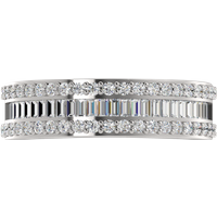 Alianza de Boda Channel Vivo 5.40 MM con diamante de laboratorio Oro Blanco 585 (14K)