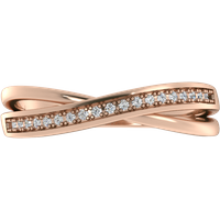 Alianza de Boda Pavé Wave 1.37 MM con diamante de laboratorio Oro Rosa 417 (10K)