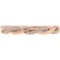 Alianza de Boda Twisted 2 MM con diamante de laboratorio Oro Rosa 585 (14K)