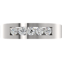 Alianza de Boda 5 Kameňov con diamante de laboratorio Oro Blanco 750 (18K)