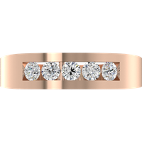 Alianza de Boda 5 Kameňov con diamante natural Oro Rosa 750 (18K)