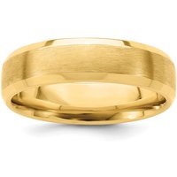 Alianza de Boda Cepillada, Borde Biselado Comfort Fit 6 mm Oro Amarillo 585