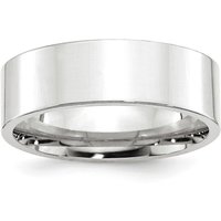 Alianza de Boda Plana Comfort Fit 7 mm Oro Blanco 585
