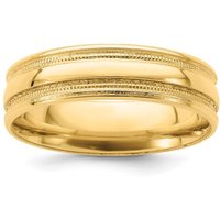 Alianza de Boda Perlada Comfort Fit 6 mm Oro Amarillo 585