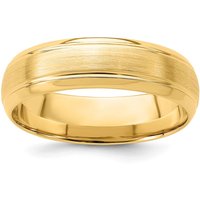 Alianza de Boda Cepillada con Ranura Comfort Fit 6 mm Oro Amarillo 585