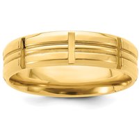 Alianza de Boda Cepillada Ranurada 6 mm Oro Amarillo 585