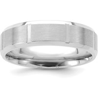Alianza de Boda Líneas Verticales 6 mm Oro Blanco 585