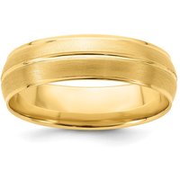 Alianza de Boda Satinada Línea Central 6 mm Oro Amarillo 585