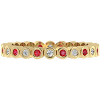 Alianza de Boda Timeless con diamante y rubí de laboratorio Oro Amarillo 750 (18K)