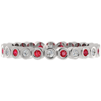 Alianza de Boda Timeless con diamante y rubí de laboratorio Oro Blanco 750 (18K)