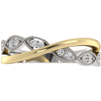 Alianza de Boda Duo Vivo Pavé 1.70 MM con diamante natural Oro Amarillo & Blanco 750 (18K)