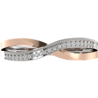 Alianza de Boda Gentle Infinity 1.30 MM con diamante de laboratorio Oro Rosa & Blanco 417 (10K)