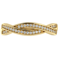 Alianza de Boda Trenzada Vivo con Diamante de Laboratorio Oro Amarillo 585