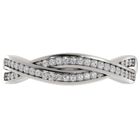 Alianza de Boda Trenzada Vivo con Diamante de Laboratorio Oro Blanco 750 (18K)