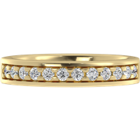Alianza de Boda con Engaste en Canal con diamante natural Oro Amarillo 585 (14K)