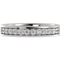 Alianza de Boda con Engaste en Canal con diamante natural Oro Blanco 585 (14K)
