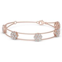 Pulsera en Racimo con Corte Redondo Diamante de Laboratorio Oro Rosa 585 (14K)