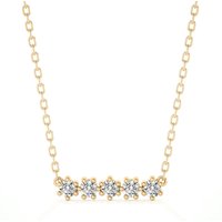 Collar Barra de Diamantes con 5 Piedras Diamante de Laboratorio Oro Amarillo 585 (14K)