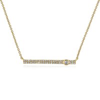 Collar Bar de Diamantes Diamante Natural Oro Amarillo 585 (14K)
