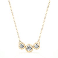Collar de Diamantes de 3 Piedras Diamante de Laboratorio Oro Amarillo 585 (14K)