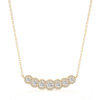 Collar de Diamantes con Siete Piedras Halo Diamante de Laboratorio Oro Amarillo 585 (14K)