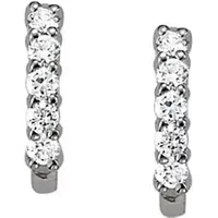Aros Abiertos con Diamantes 0.30 ct. tot. Diamante de Laboratorio Oro Blanco 585 (14K)