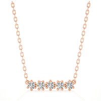 Collar Barra de Diamantes con 5 Piedras Diamante de Laboratorio Oro Rosa 585 (14K)