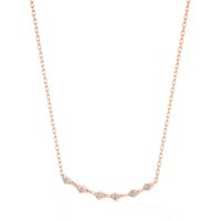 Collar de Diamantes Curved Bar Diamante de Laboratorio Oro Rosa 585 (14K)